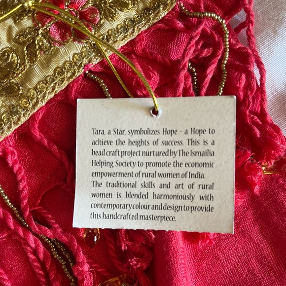 Tara Pashmina handmade new 78” x 27” Embroidered beaded sequence crystals - Picture 2 of 6